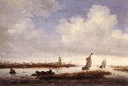 View of Deventer Seen from the North-West af RUYSDAEL, Salomon van